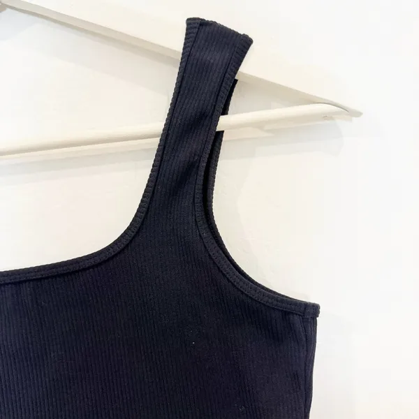 Abercrombie Bodysuit Size S Black Ribbed Square Neck Sleeveless Tank Top Capsule - Image 2