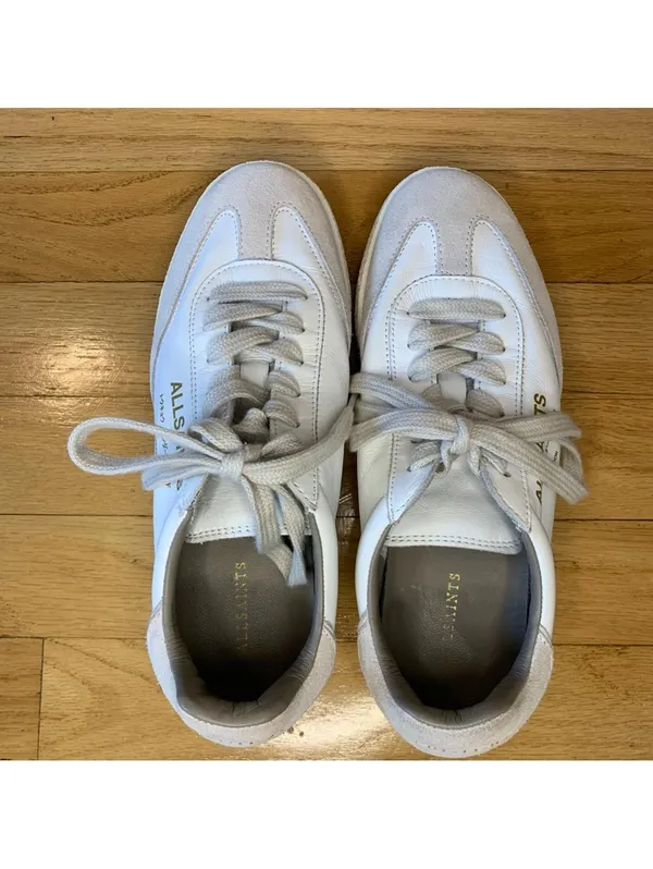 AllSaints Thelma Suede Low Top Sneakers in White - Size 6 - Image 5