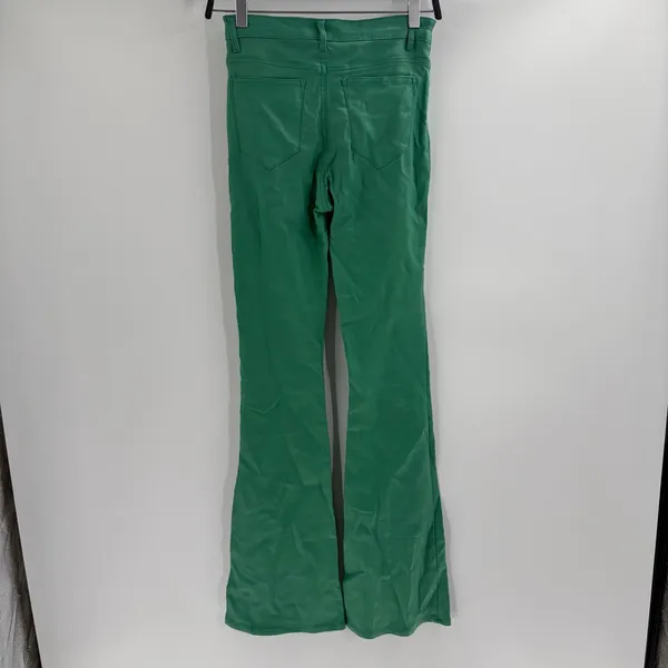 Edikted Luna st patricks Faux Leather College Green Flared Pants Size 24 - Image 8
