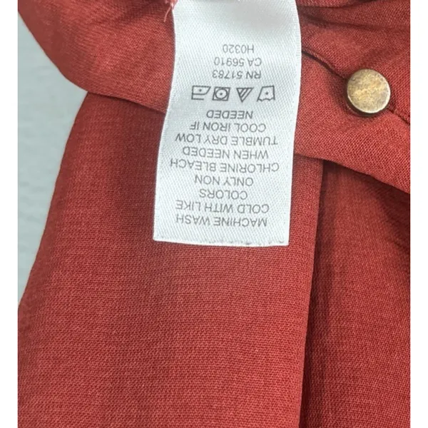 Maurices Blouse Size XL Rust Burnt Orange Boho Hippie Earthy Poetcore Career - Image 7