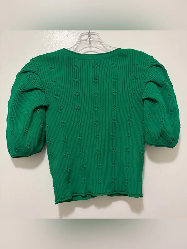 Endless Rose Puff Sleeve Green Cardigan Small - Image 5