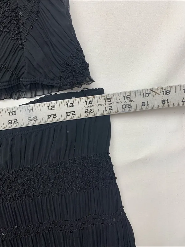 y2k MCM size large Black Textured two piece tank skirt match corset whimsi goth - Image 9