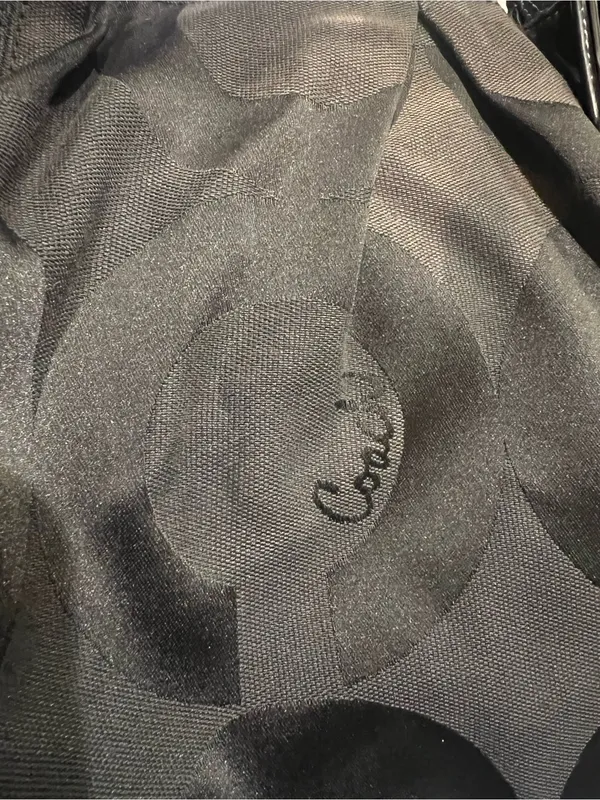Coach black monogram hobo bag "C" pattern sateen fabric, signature Coach hangtag - Image 5