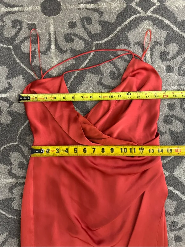 Jay Godfrey Prime Asymmetric Spaghetti Strap Satin Wrap Dress | Size 4 - Image 11