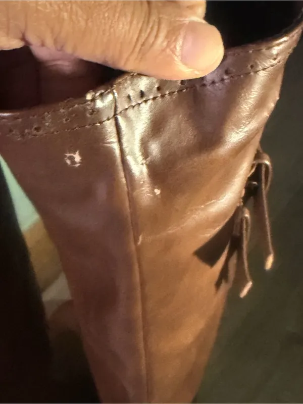 Faux Leather Over-the-Knee Riding Boots Brown with Buckles. - Image 6