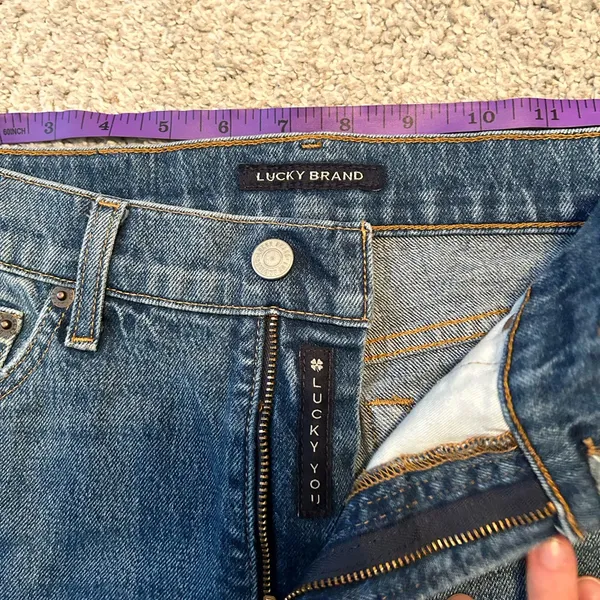 Lucky Brand Womens Mid Rise Authentic Straight Leg Blue Jeans Size‎ 2 26x24 - Image 7
