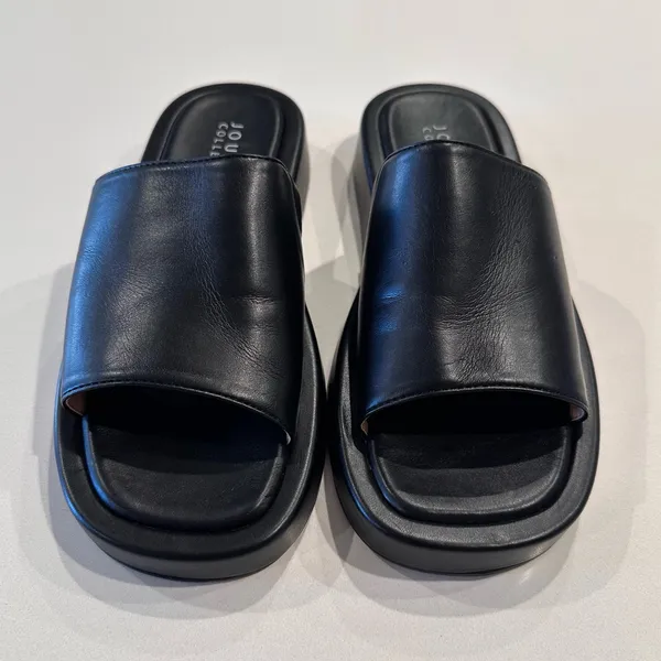 Journee Collection Denrie Platform Chunky Black‎ Sandal Size 9 - Image 2