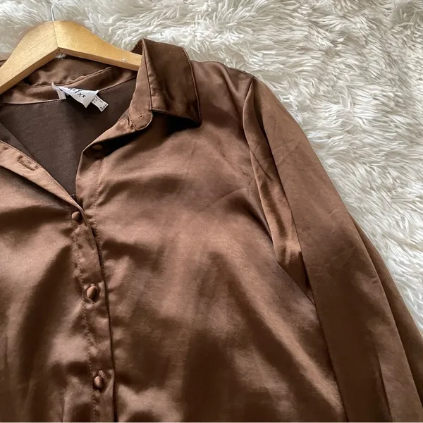 Princess Polly Vintage Vibes silky shirt dress - Image 5