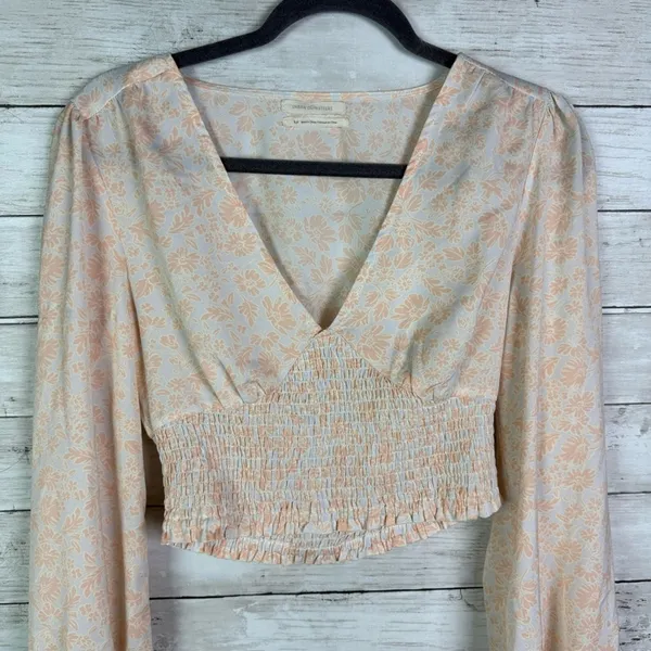 Urban Outfitters Floral Long Sleeve Crop Top Size Small - Image 3