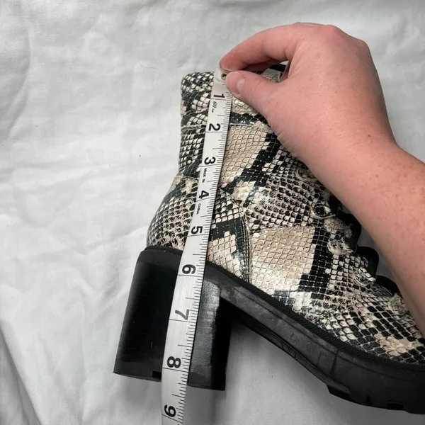 Marc Fisher Laboni Snake Print Lace-Up With Side Zip Combat Boots Womens 7.5 - Image 6