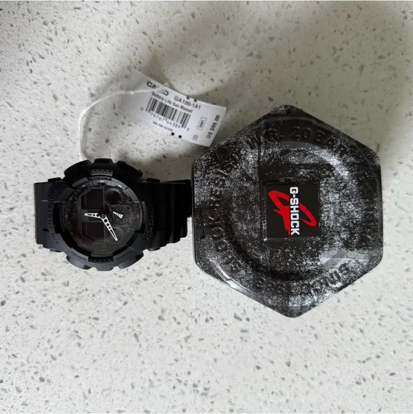 G-Shock Casio Black Resin Strap Digital Analog Men’s Watch | GA100-1A1 - Image 9