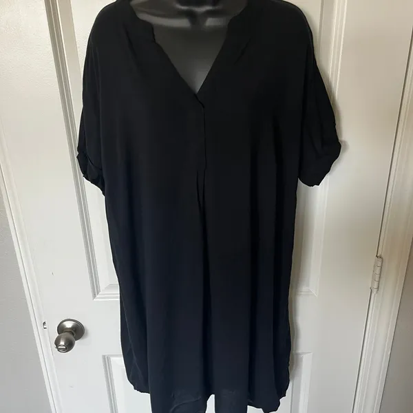 Women's H&M Black Shift Dress Short Sleeve Size 12 - Image 4