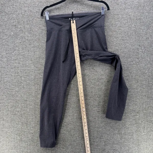 Popflex Gray Crossover Cropped Leggings Size Large Heathered Activewear Yoga - Image 10