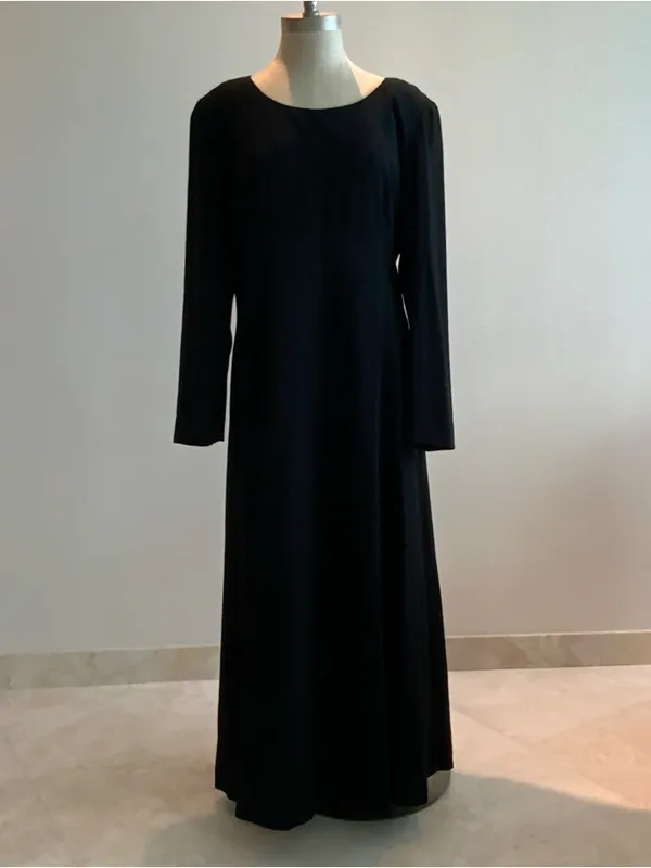 Classic Liz Claiborne Black Long Sleeve Maxi Dress sz 14 - Image 2
