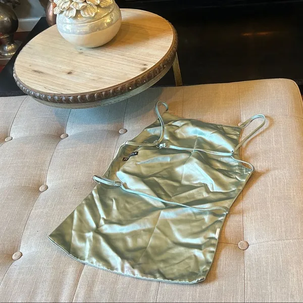 Zara Satin Mint Green Backless Top Size XS - Image 5