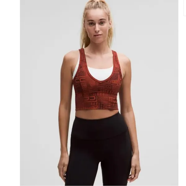 LULULEMON Power Pivot Everlux Tank Top in Lululemon Logo‎ Ombre Red size 10 - Image 2
