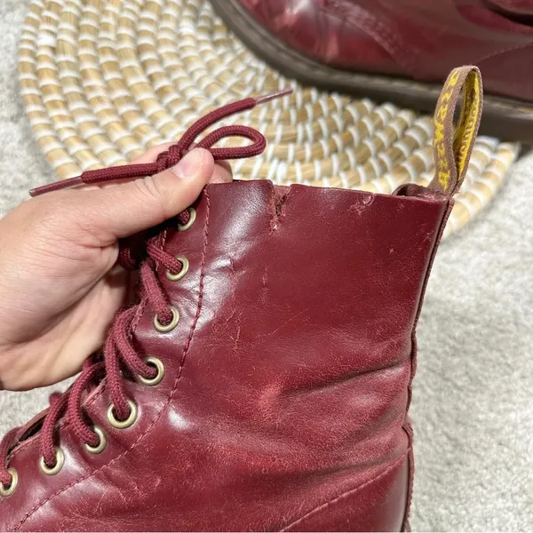 Dr. Martens Women’s Pascal Cherry Shiraz Buttero Leather 8-Eye Boots Size 6 - Image 8
