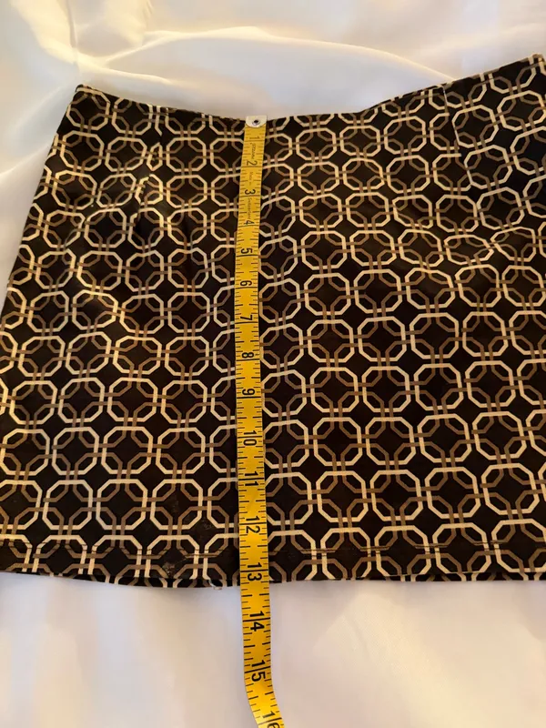 Motel Rocks Black Mini Skirt with Gold Geometric Chain Print - Image 5