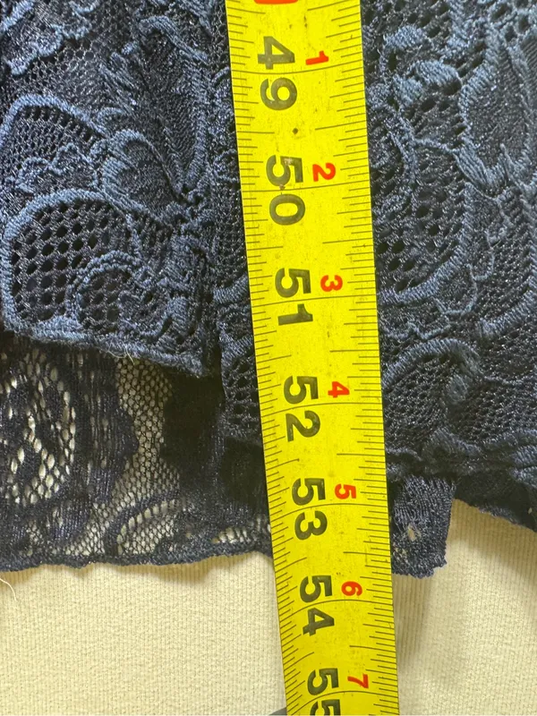 plus-size navy blue floral lace cocktail dress - Image 7
