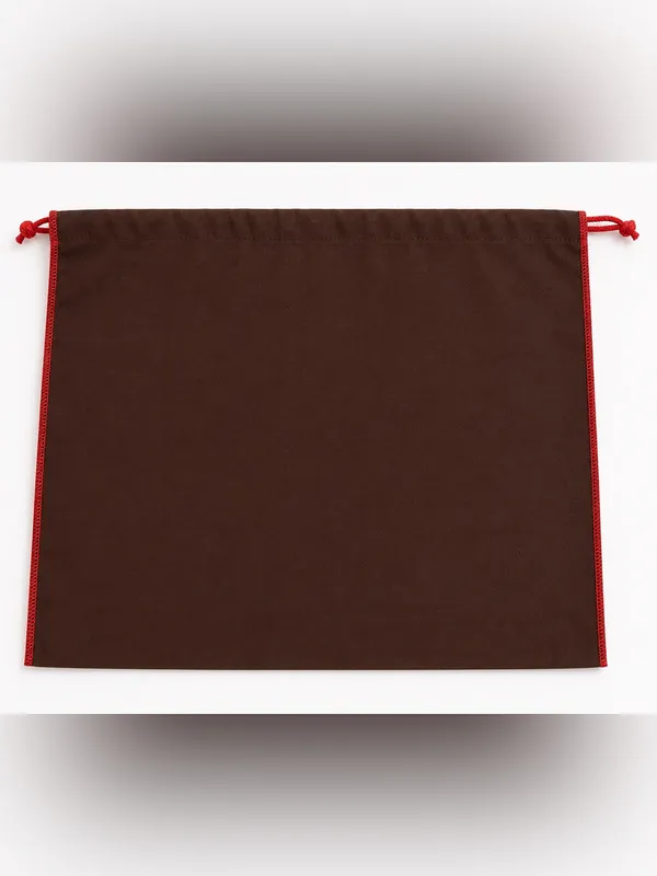 Authentic COACH Brown Cotton Drawstring Dust Bag with Red Trim - Image 2