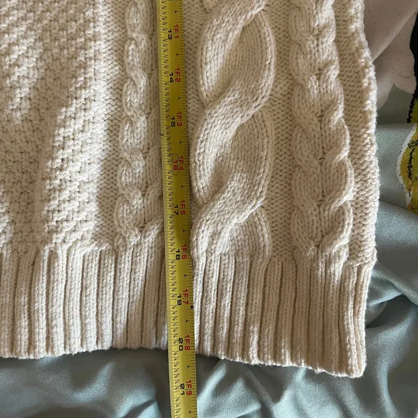 Madewell Women's Cable‎ Knit Turtleneck Sweater Antique Cream Size XS - Image 8
