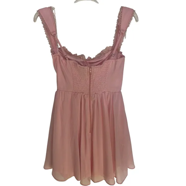 NWT Windsor Pink Such A Flirt Sweetheart Lace Trim Skater Dress Corset Small - Image 3