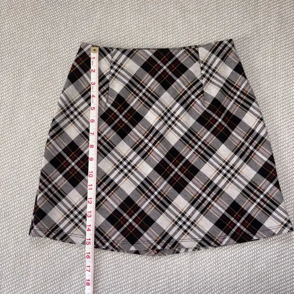 Originality Red Black White Plaid Tartan A Line Mini Skirt Sz Sm School Girl - Image 6