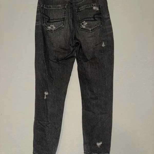 American Eagle Outfitters black & gray distressed jeans. Size 0 short - Image 2