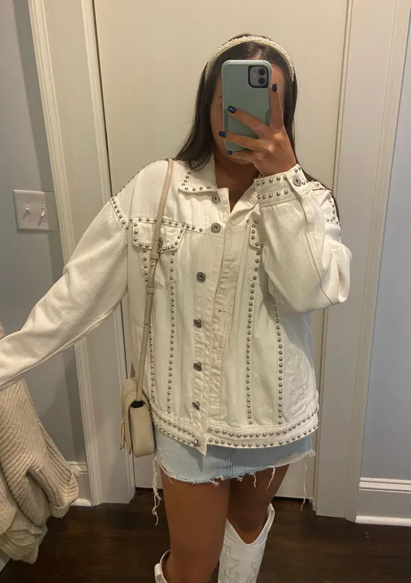 Denim Jacket White Size M - Image 3
