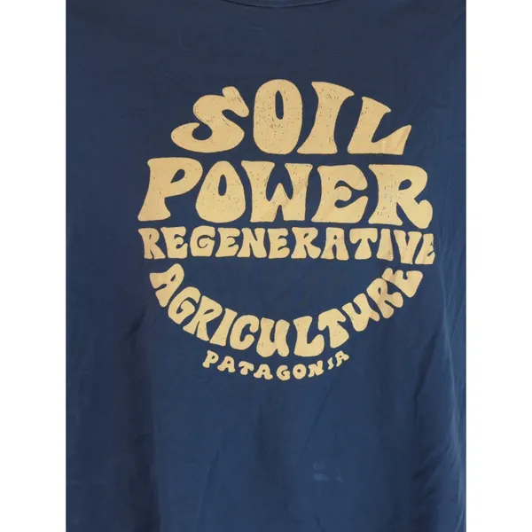 Patagonia Navy Road To‎ Regenerative Ringer Tee Womens XS Regular Fit Organic - Image 3