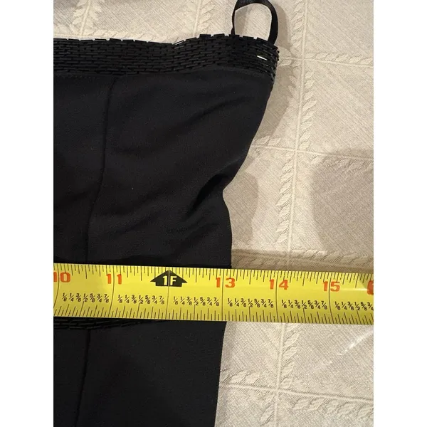VTG The Limited Y2K Dress Sz S Black Beaded Strapless Empire Waist Party Dress - Image 6