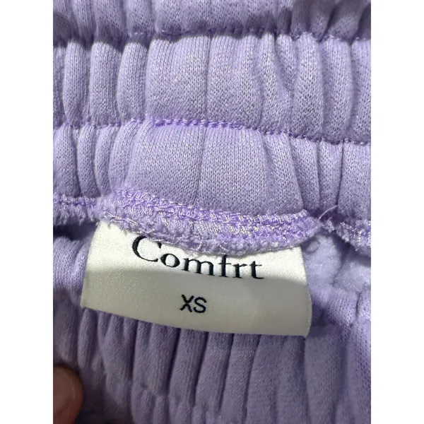 Comfrt Women Pastel Edit Collection Lavender Hoodie Set Sz XS Jogger Sweatpants - Image 7