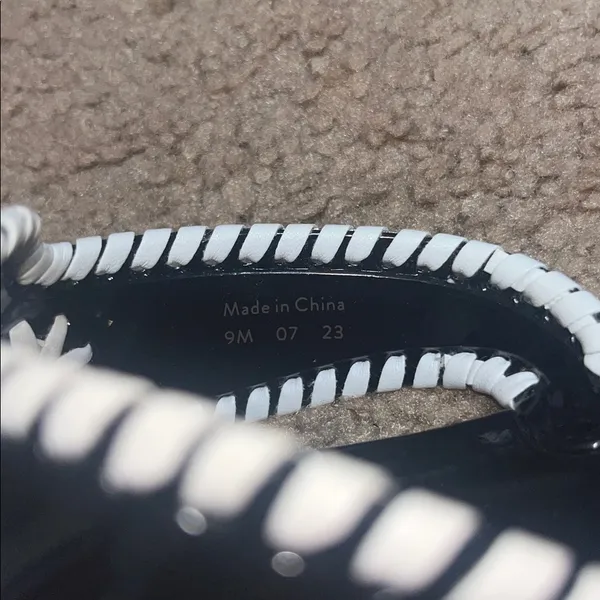 Jack‎ Rogers Bahamas Navajo Jack’s Jelly Sandals Whipstitch Black White 9 - Image 7