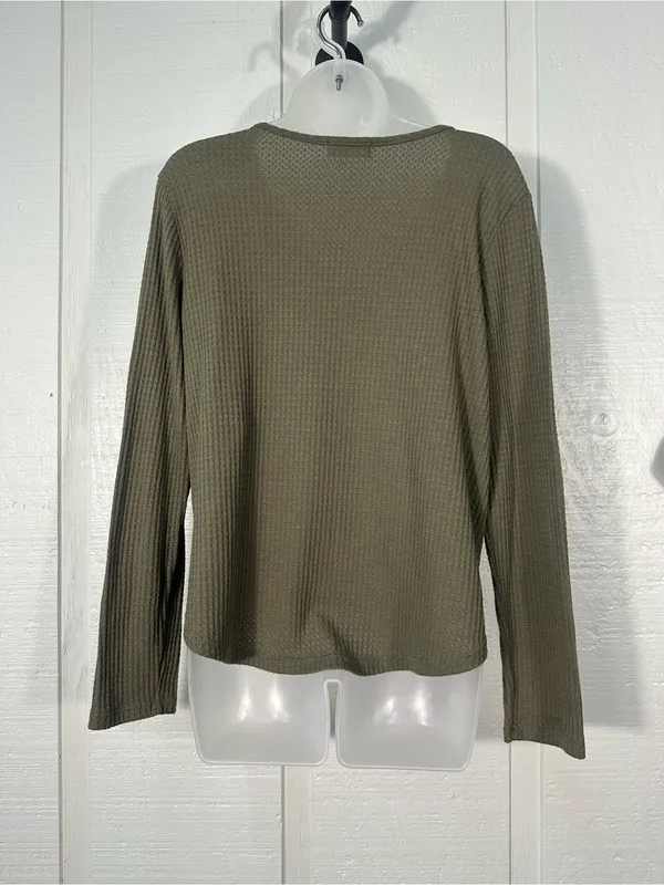 Altard State Green Waffle Top Size Large EUC - Image 6