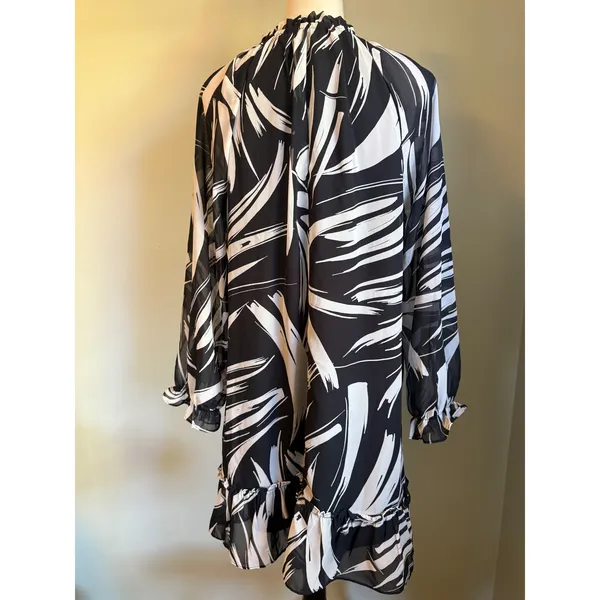 Luxology‎ Black White boho whimsi resort dainty y2k flowy Dress Large cottage - Image 4
