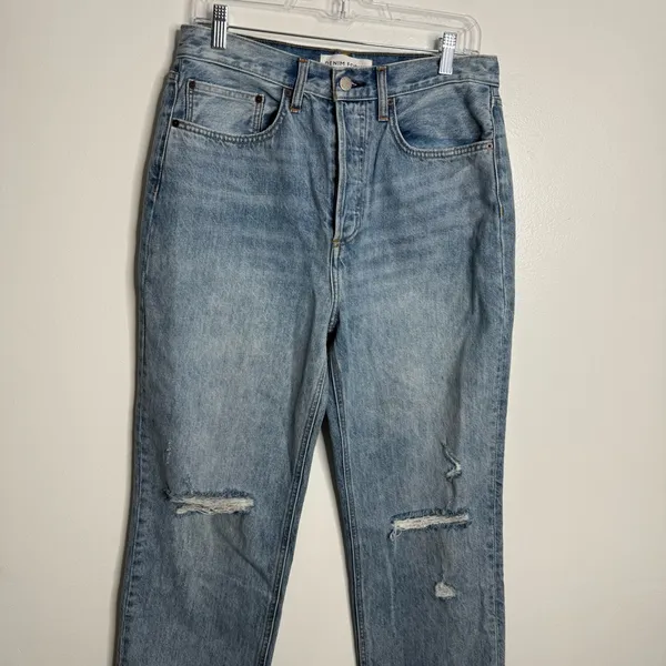 Aritzia Denim Forum The Joni High‎ Rise Loose Distressed Slouchy Size 29 x 29 - Image 4