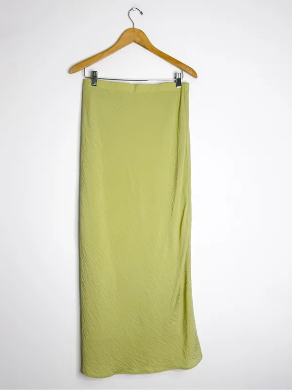 Abercrombie & Fitch Faux Wrap Maxi Skirt Size Small Light Green - Image 6