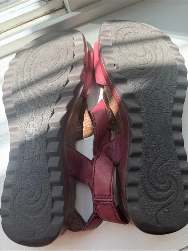 Dansko Red Leather Adjustable Strap Sandals - Image 5