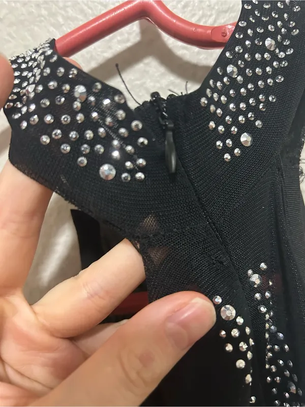 Unbranded Sheer Rhinestone Mesh Halter Mini Dress Festival Y2K Clubwear - Image 6