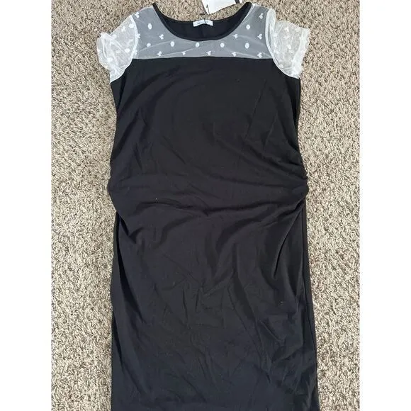 NWT‎ Abie Women's short sleeve mesh black dress size medium - Image 3