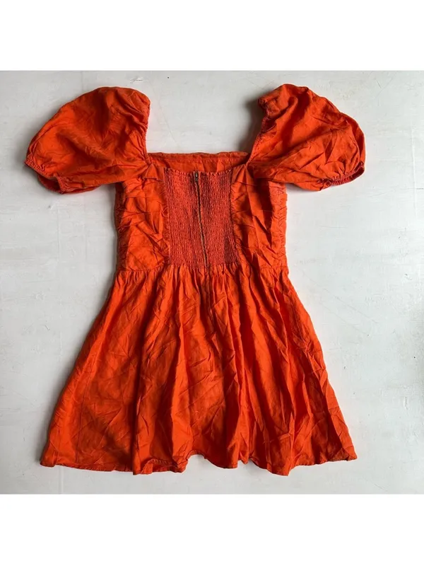 Reformation Zula Linen Mini Dress in Orange 12 - Image 10