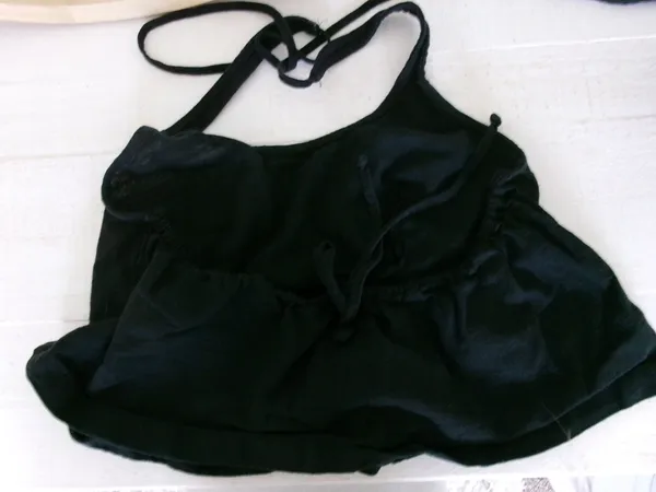 Free People Black Open Back Halter Crop Top - Image 4