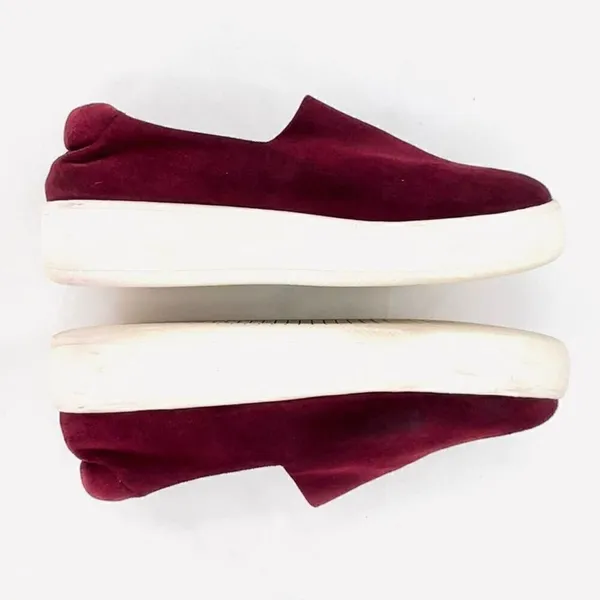 Steven Steve Madden Hilda Dark Red Velvet Platform Slip-on Sneakers Size 9.5 - Image 5