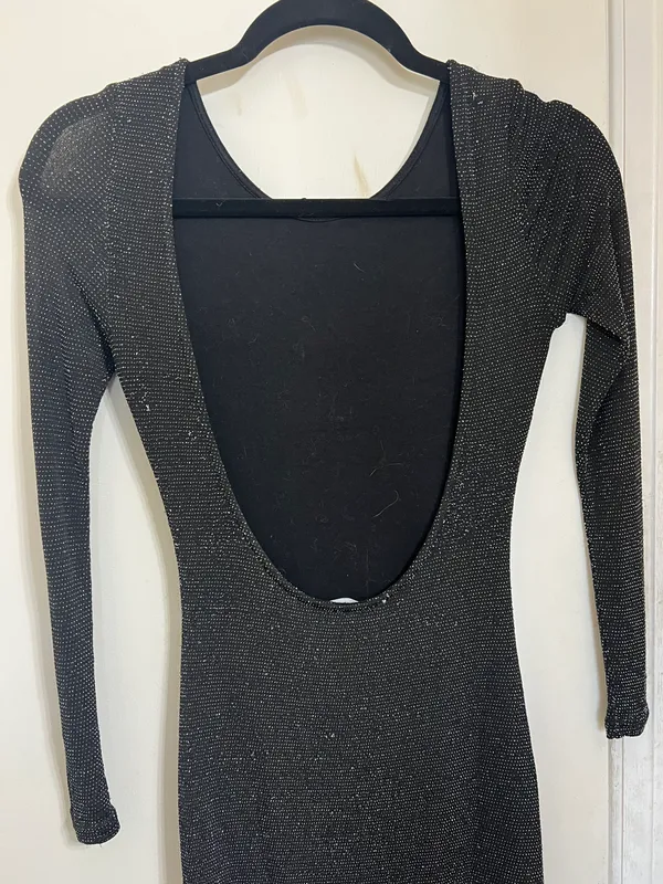 Sparkly Black Mini Dress - Image 6