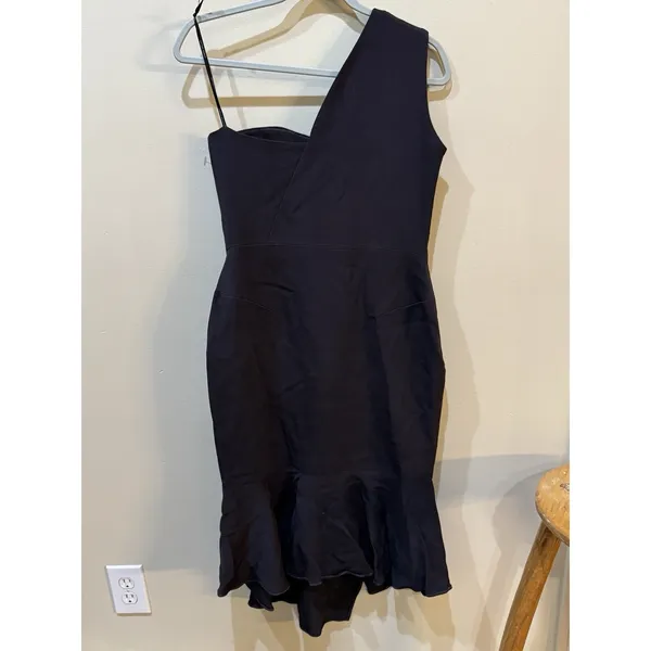 Karen Millen Dress One Shoulder Asymmetrical Hem Size 8 - Image 3