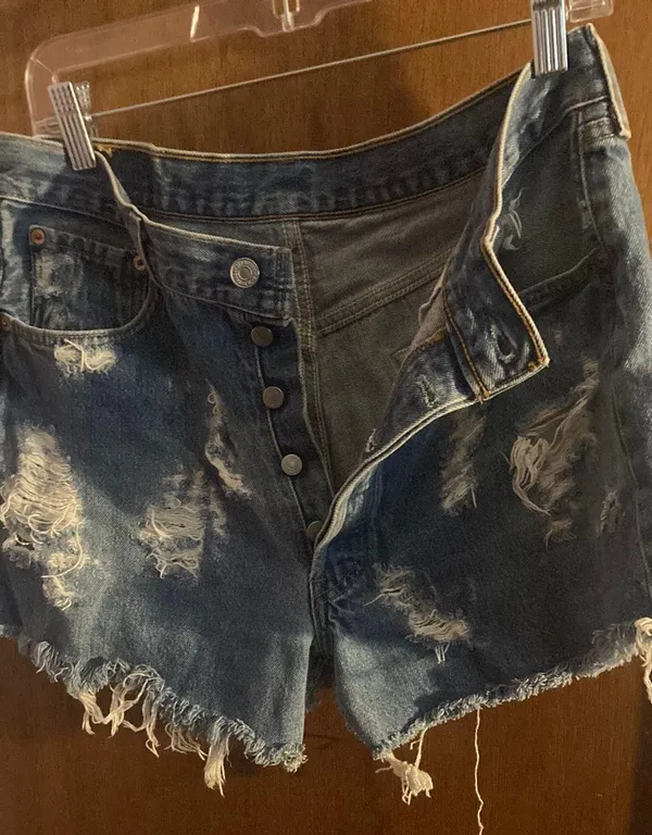 Vintage Levi’s Blue High Waisted Denim Shorts - Image 4