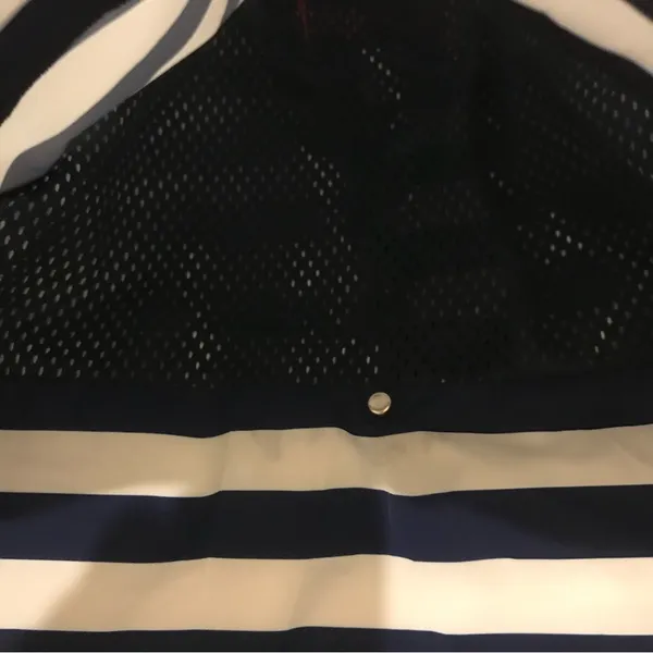 Hunter by Target Blue, Green, and White Rain Jacket. Has Stripes and Mesh Detail - Image 7