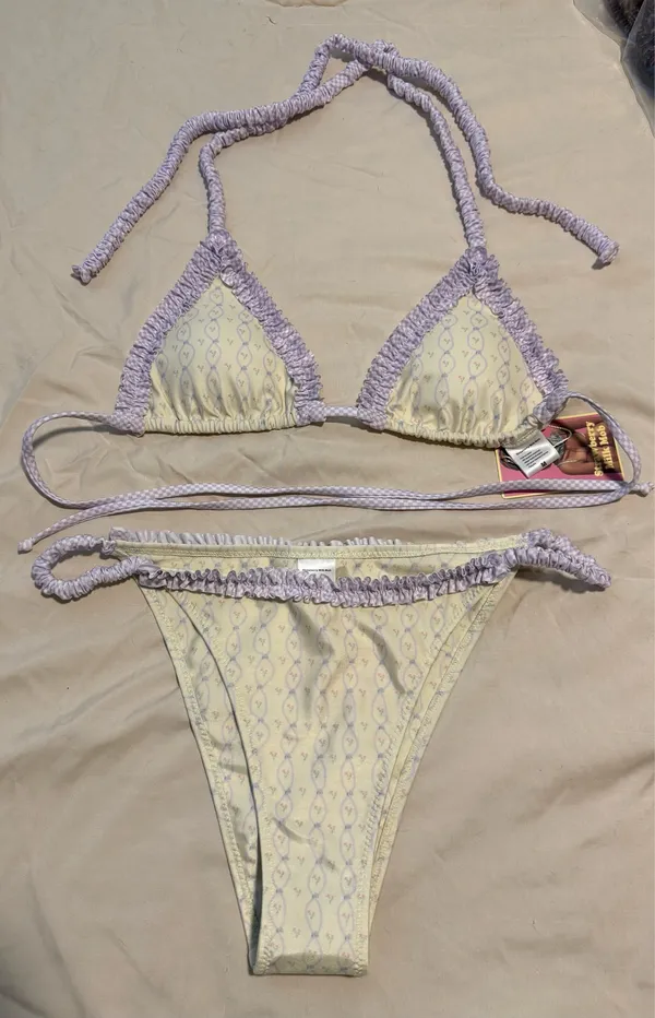 Strawberry Milk Mob Limoncello Bikini Set Medium Top/Large Bottom Purple - Image 4