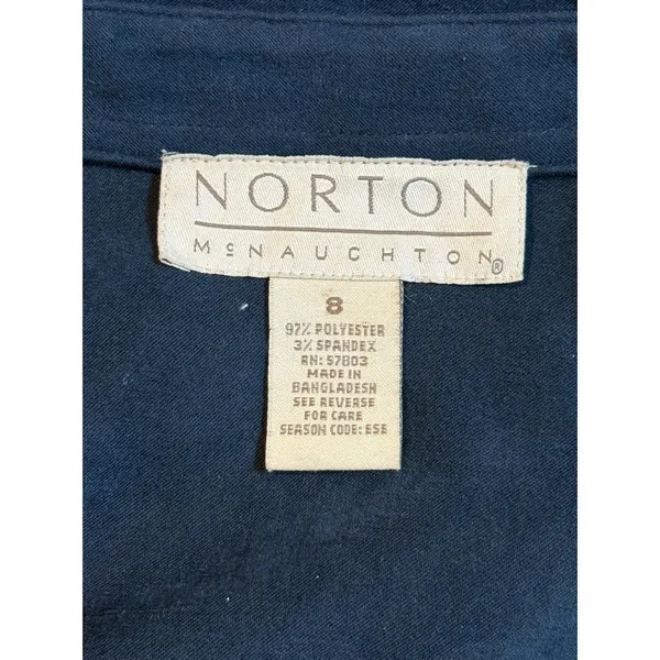Vintage Norton‎ McNaughton Shirt Jacket Women 8 Blue Faux Suede Button Down - Image 8