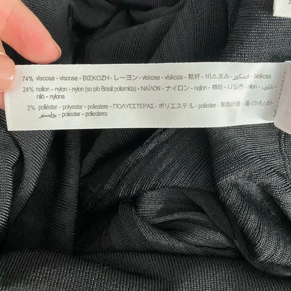 Zara‎ Pants Textured Weave with Contrasting Hem Ribbed Black Mauve Size Medium - Image 12